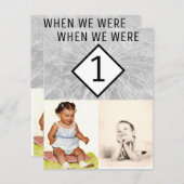 Editierbare Foto-Tischnummern, als wir jünger ware Einladung (Vorne/Hinten)