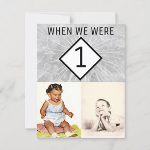 Editierbare Foto-Tischnummern, als wir jünger ware Einladung