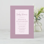 Editierbare Frame Border Pink Lila Girl Baby Dusch Einladung (Stehend Vorderseite)