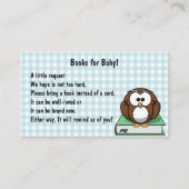Editierbare Gingham und Owl in einer Buchbabys-Bib Begleitkarte (Vorderseite)