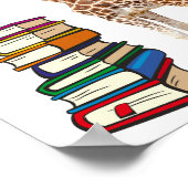 Editierbare Giraffe mit Bücherstapel, die Nook les Poster (Ecke)