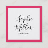 Editierbare Grenzfarbkalligrafie Soziale Medien Quadratische Visitenkarte (Vorderseite)