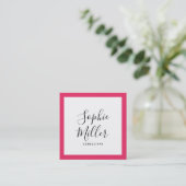 Editierbare Grenzfarbkalligrafie Soziale Medien Quadratische Visitenkarte (Stehend Vorderseite)