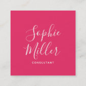 Editierbare Grenzfarbkalligrafie Soziale Medien Quadratische Visitenkarte (Rückseite)