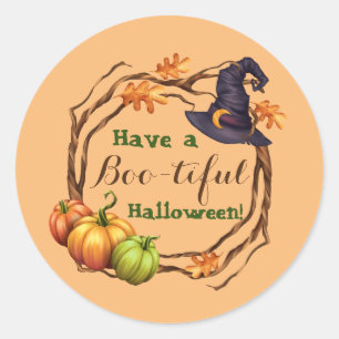 Editierbare Halloween Herbst Party Leckerei Gunst  Runder Aufkleber