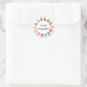 Editierbare Handkreise, die wir zusammenhalten Runder Aufkleber (Tasche)