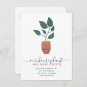 Editierbare Haus Pflanze Retro Boho Drehbuch beweg Ankündigungspostkarte (Vorne/Hinten)