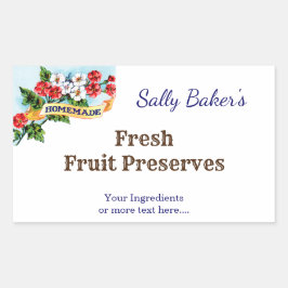 Editierbare, hausgemachte Primrose Blume Vintag Ba Rechteckiger Aufkleber