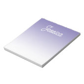 (Editierbare) Hellviolette Ombre-Farbe & Ihr Text Notizblock (Rotiert)