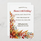 Editierbare Herbstblätter Einladung (Vorne/Hinten)