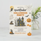 Editierbare HerbstHalloween-Einladung Einladung (Stehend Vorderseite)