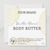 Editierbare, herunterladbare Body Butter Labels Einladung (Vorderseite)