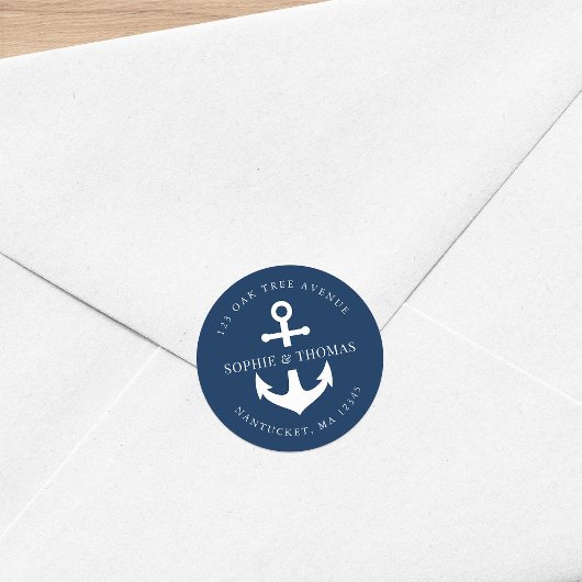 Editierbare Hintergrundfarbe Ankerfarben-Rücksende Runder Aufkleber