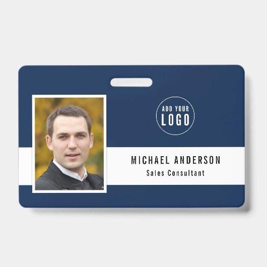 Editierbare Hintergrundfarbe Foto hinzufügen Ausweis (Vorderseite)