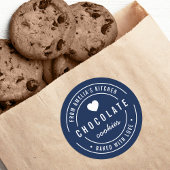 Editierbare Hintergrundfarbe gebacken mit Liebe Runder Aufkleber