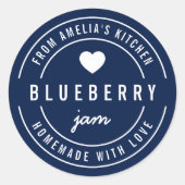 Editierbare Hintergrundfarbe hausgemacht mit Liebe Runder Aufkleber (Vorderseite)