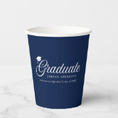 Editierbare Hintergrundfarbe Mortarboard Graduate Pappbecher (Vorderseite)