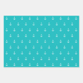 Editierbare Hintergrundfarbe Weißer Anker Nautic Geschenkpapier Set (Vorderseite 2)