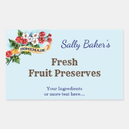 Editierbare Homemade Primrose Blume auf Blue Rechteckiger Aufkleber