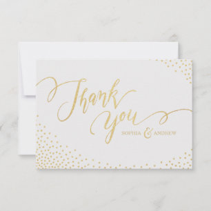 Editierbare Imitate Gold Glitzer Kalligraphie Viel Dankeskarte