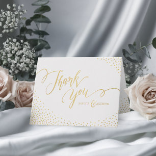 Editierbare Imitate Gold Glitzer Kalligraphie Viel Dankeskarte