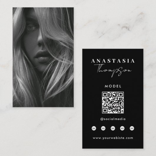 Editierbare Influencer Content Creator Social Medi Visitenkarte (Vorne/Hinten)