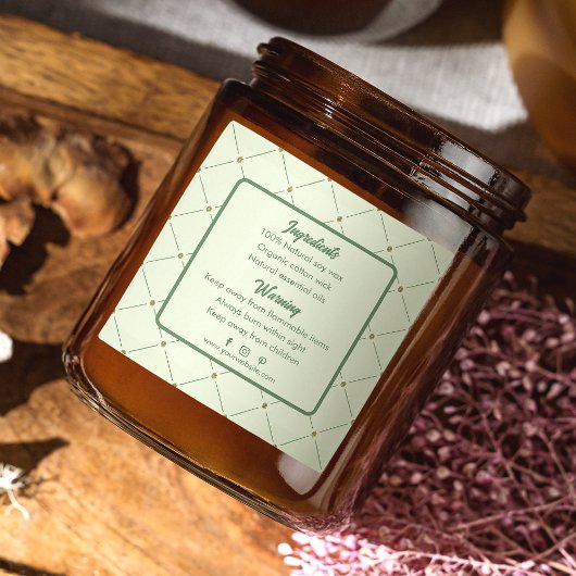 Editierbare Kerzenaufkleber (Rückseite) im Retro-G Quadratischer Aufkleber