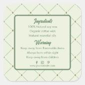 Editierbare Kerzenaufkleber (Rückseite) im Retro-G Quadratischer Aufkleber (Vorderseite)