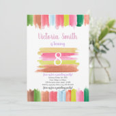 Editierbare Kids Art Party Card mit Fettalterung Einladung (Stehend Vorderseite)