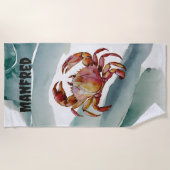 Editierbare Krabbe Strandtuch (Vorderseite)