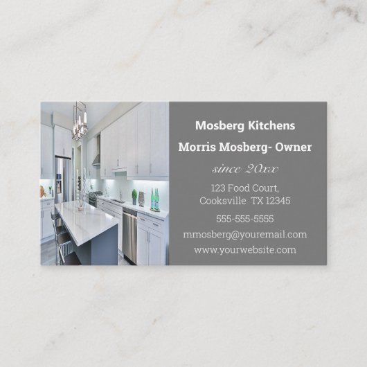 Editierbare Küchen Visitenkarte (Vorderseite)