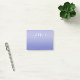 Editierbare Kursivschrift Weiß und Violett Post-it Klebezettel
