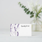 Editierbare Lavender Blume Shop Bouquet Message Ca Visitenkarte (Stehend Vorderseite)