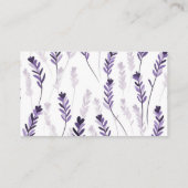 Editierbare Lavender Blume Shop Bouquet Message Ca Visitenkarte (Rückseite)