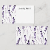 Editierbare Lavender Blume Shop Bouquet Message Ca Visitenkarte (Vorne/Hinten)
