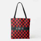 Editierbare Liebe Lauschen lernen auf Black & Red  Tasche (Rückseite)