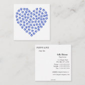 Editierbare Liebe Paw Prints Quadratische Visitenkarte (Vorne/Hinten)