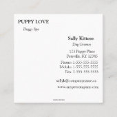 Editierbare Liebe Paw Prints Quadratische Visitenkarte (Rückseite)