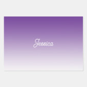 (Editierbare) lila Ombre-Farbe & Ihr Text Geschenkpapier Set (Vorderseite)