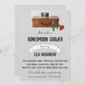 Editierbare Luggy Camera and Rose Honeymoon Dusche Einladung (Vorne/Hinten)