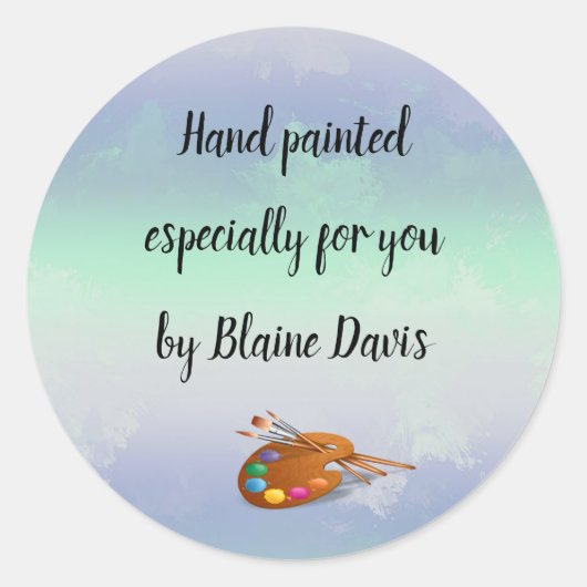 Editierbare Malerpalette speziell für Sie Runder Aufkleber (Vorderseite)