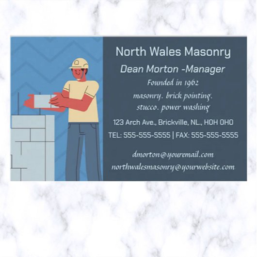 Editierbare Mason Brick Layer Business Card Visitenkarte