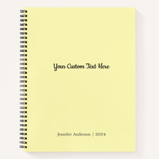 Editierbare Minimal Niedliche Lemon Chiffon Solid Notizblock (Vorderseite)