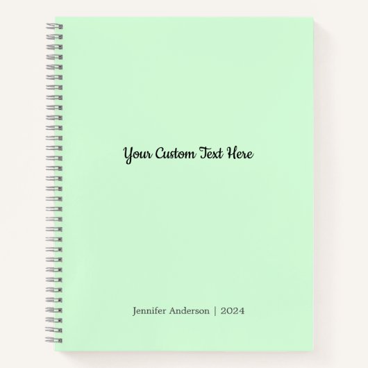 Editierbare Minimal Niedliche Schneeminze Solid Co Notizblock (Vorderseite)