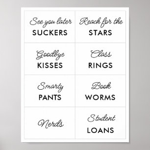 Editierbare Minimalistische 2-Abschluss Candy Bar  Poster