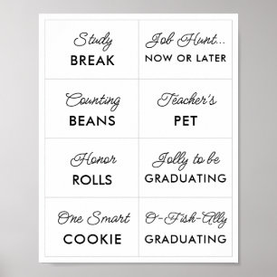 Editierbare Minimalistische Abschluss Candy Bar Si Poster