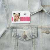 Editierbare Mittelfarbe Hinzufügen Ihres Fotos Namensschild (Beispiel)