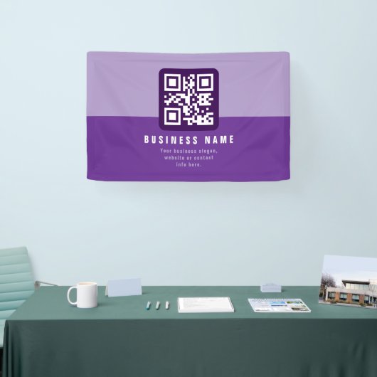 Editierbare moderne QR-Codevorlage | Äpfel Banner (Messe)