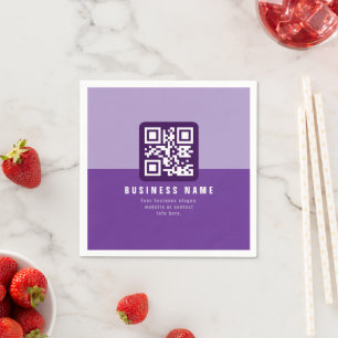 Editierbare moderne QR-Codevorlage Äpfel Serviette