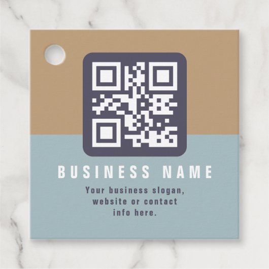 Editierbare moderne QR-Codevorlage | Farbmangel Geschenkanhänger (Vorderseite)